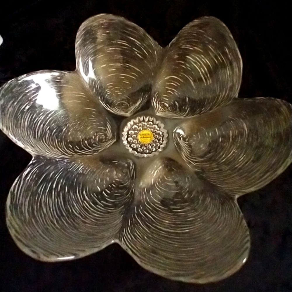 Cristal d'Arques Embossed Shell Bowl- France